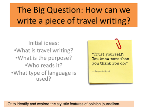 The Power of Information: Travel Writing