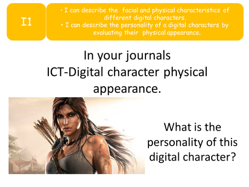 ICT iMedia Life Without Levels - Personality of Digital Characters KS3