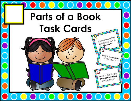 Parts of a Book Task Cards