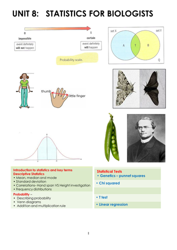 Statistics booklet for BTEC Level 3 Biology and similar courses
