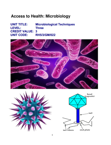 Microbiology booklet for Access and similar courses