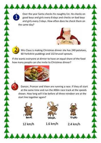 christmas problem solving year 5