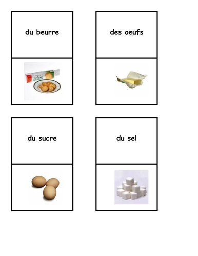 French food dominoes and pairs (Linked to level 3 mod 5 tout-le-monde)