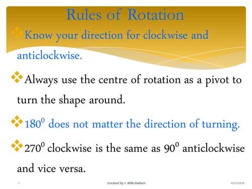 Step by step animation on how to rotate shape ( Transformation)