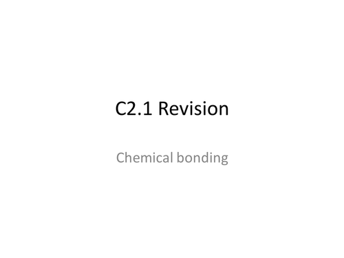 AQA GCSE Chemistry Unit 2.1 & 2.2 Revision