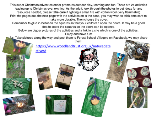 Forest school villagers, Christmas advent calendar!