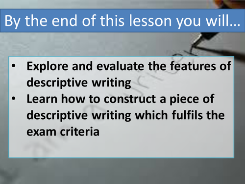 Eduqas Component 1 Writing Skills- Writing to Describe