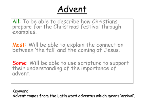 Advent - without lesson plan