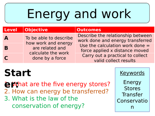 NEW AQA GCSE Physics (2016) - Energy & Work