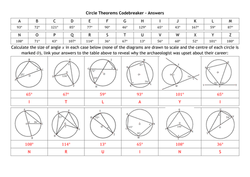 Circle Theorems Codebreaker