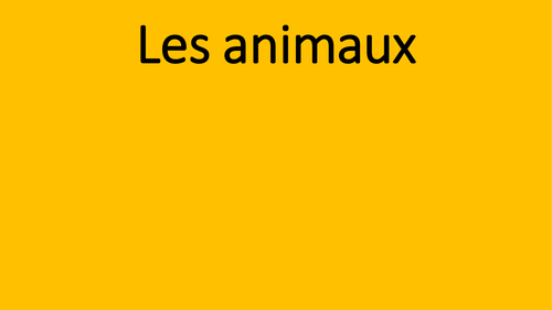 Les animaux
