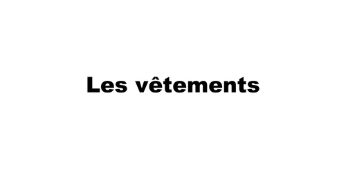 Les vetements