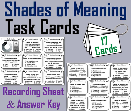 Shades of Meaning Task Cards