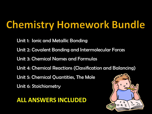 Chemistry Homework Bundle w/ ANSWERS and Multiple Choice Exam Practice, editable pack 1