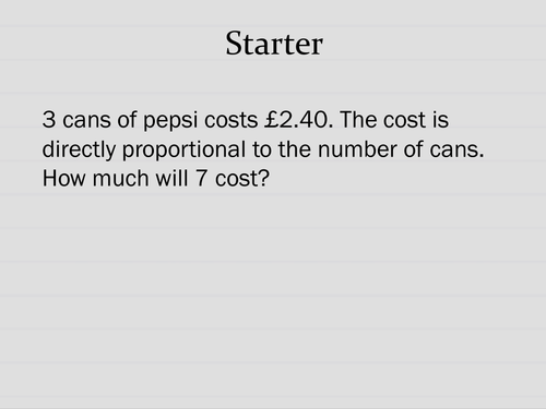 Directly Proportional Graphs Teaching Resources