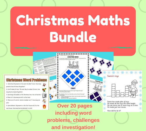 Christmas Maths bundle KS1 KS2 word problems investigations