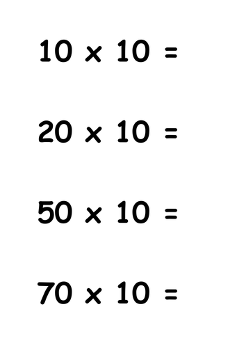 Multiplying and Dividing by 10 Activity
