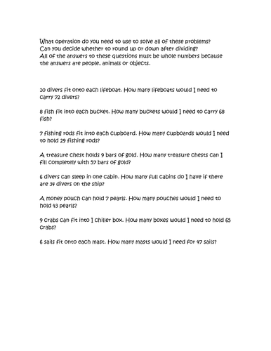 Rounding Up or Down - Division Year 6