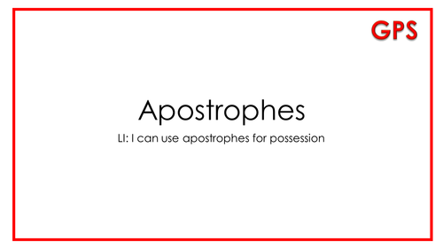 Using apostrophes for possession