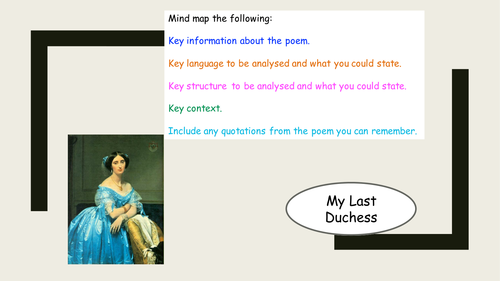 My Last Duchess Revision - AQA New Spec