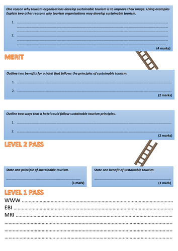 BTEC L2 Travel Unit 1 (Exam) - Sustainable Tourism