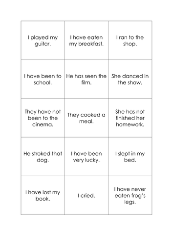 Present perfect tense