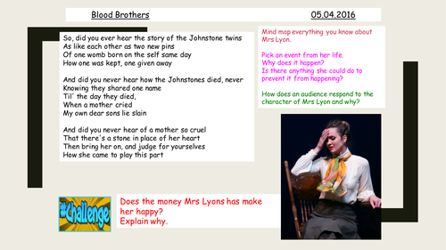 Blood Brothers - Introduction to Mrs Lyons