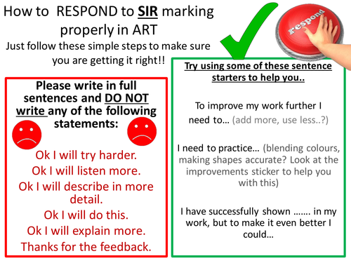 Responding to Marking - how to for students