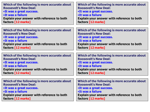 The Second New Deal and the success of the new deal (AQA NEW SPEC)