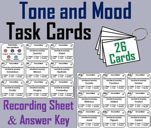 Tone and Mood Task Cards