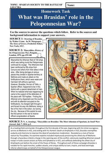 What was Brasidas' role in the Peloponnesian War?