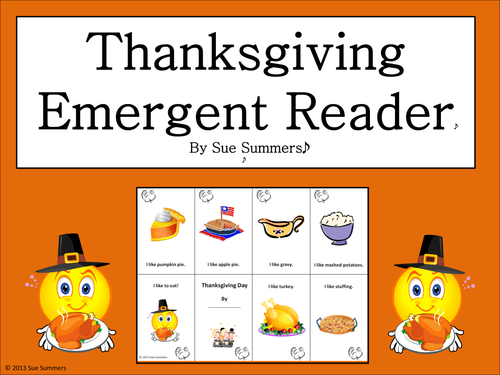 Thanksgiving Emergent Reader Booklet 3 Designs