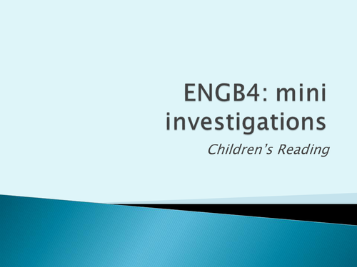 Language in action: mini investigation into children's reading