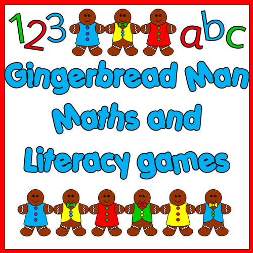Gingerbread Man themed literacy and maths games- CVC, counting, addition, letters and sounds