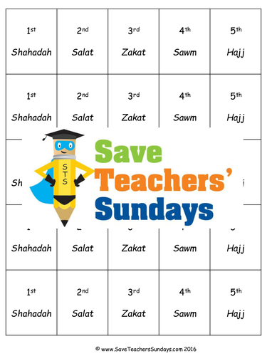 The Five Pillars of Islam KS1 Lesson Plan, Worksheets and Plenary