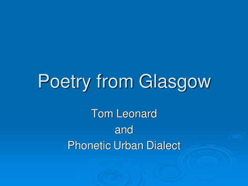 Tom Leonard: Poetry from Glasgow