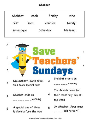 Sabbath KS1 Lesson Plan and Worksheet