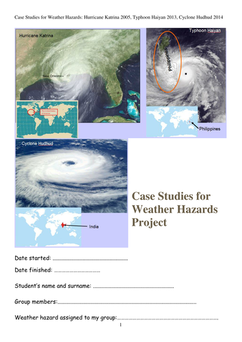 Weather hazards project for AQA 1-9 Specification