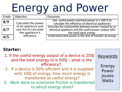 NEW AQA GCSE Physics (2016) - Energy & Power