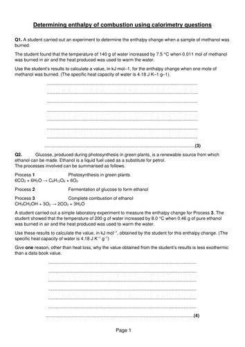 Calorimetry for AS level