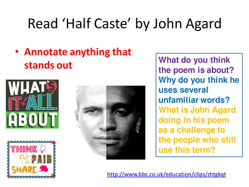 Half Caste John Agard GCSE poetry 9-1