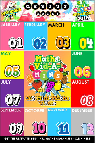 KS2 SATs Booster Video Clips - 365 Daily Mini Maths Videos for KS2 SATs revision (Vid-A-Mins)