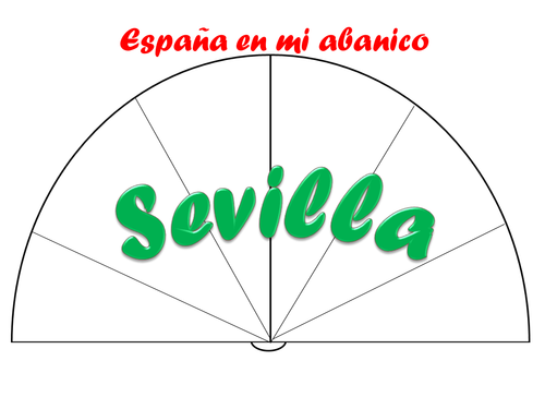 Spanish Seville Province Fan, abanico de provincia de Seville. Translation & Culture GCSE