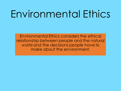 An Introduction to Environmental Ethics