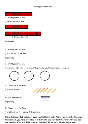 Fractions reasoning ks1/lks2