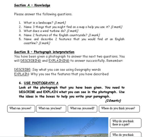 What is Geography assessment and resource sheets!