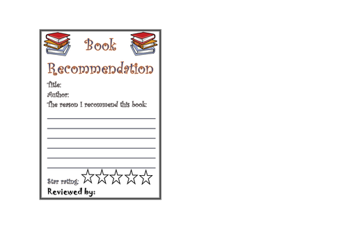 'Recommended Read' template to be attached to library books