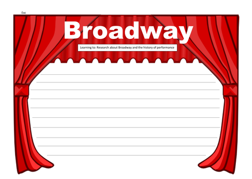 KS2: Broadway Research Write up Sheets