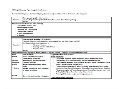 AQA English Language Paper 1 and 2 practice