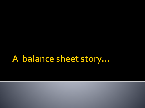Balance Sheet Introductory activity
